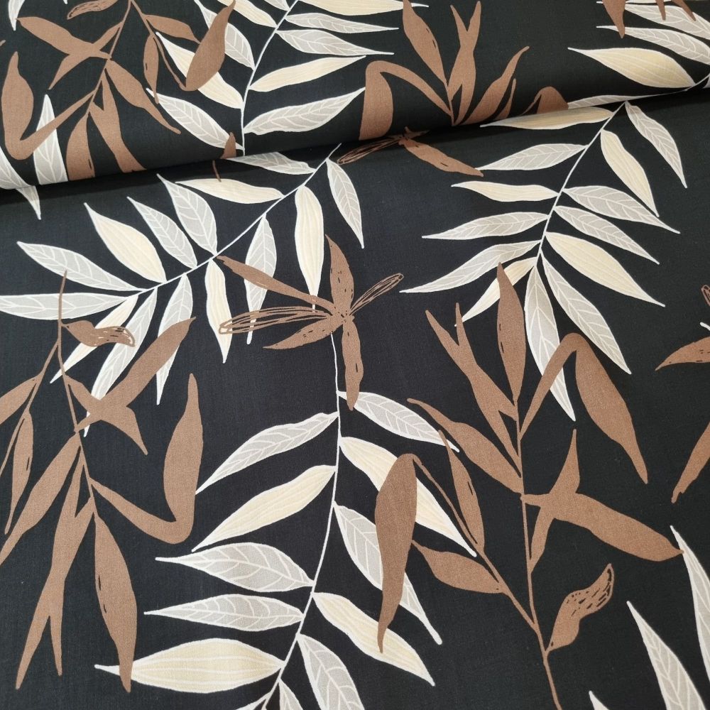 Viscose Fabric Chocolate Leaves