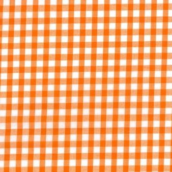 Polycotton Gingham Fabric Orange