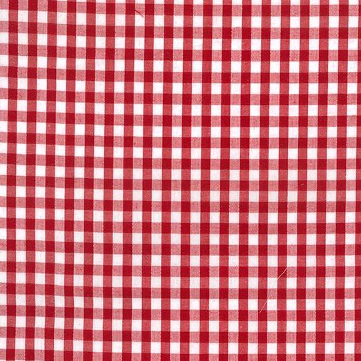 Polycotton Gingham Fabric Red