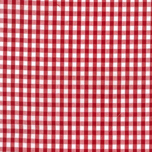Polycotton Gingham Fabric Red