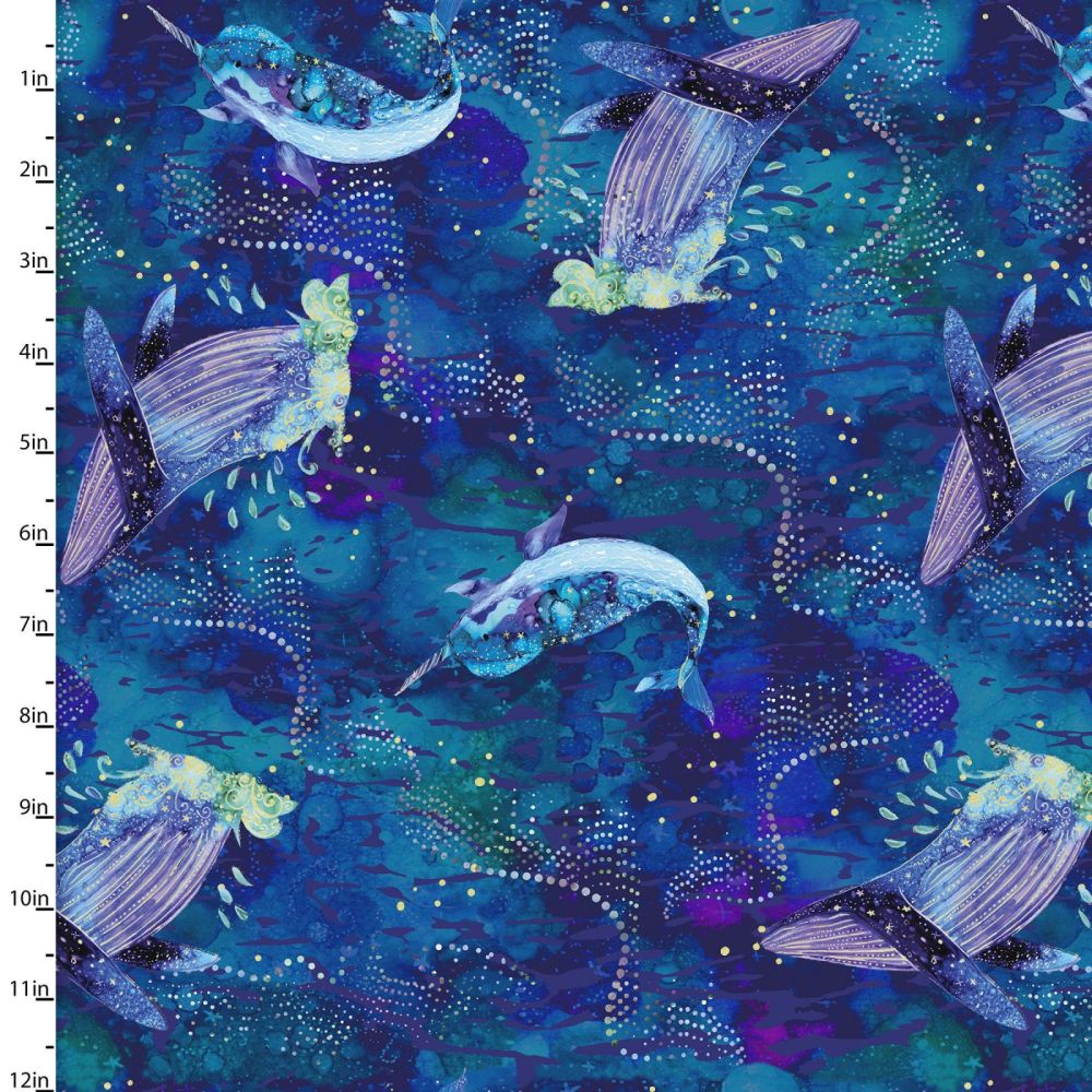3 Wishes Cotton Fabric Arctic Wonder Whale Watch