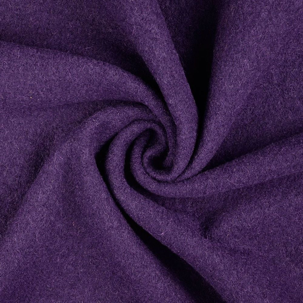 Boiled Wool Fabric Deep Purple