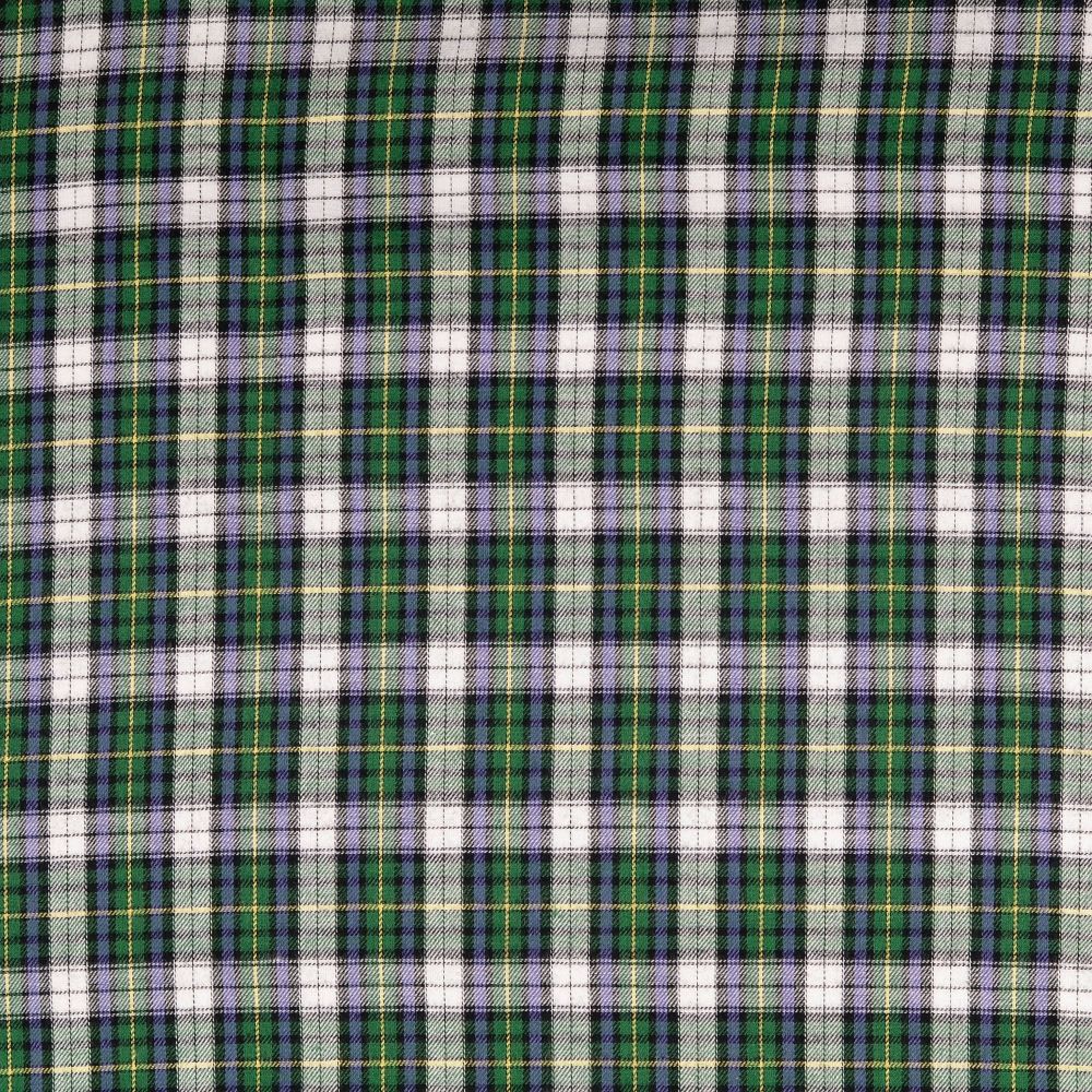 Brushed Cotton Fabric Check Green