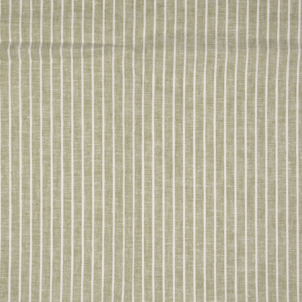 Striped Cotton Linen Mix Fabric Taupe