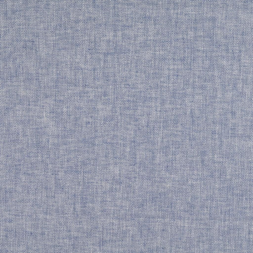 Striped Cotton Linen Mix Twill Blue