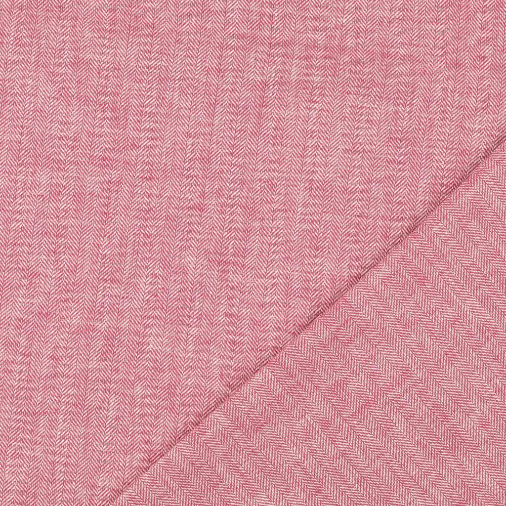 Striped Cotton Linen Mix Twill Fabric Pink