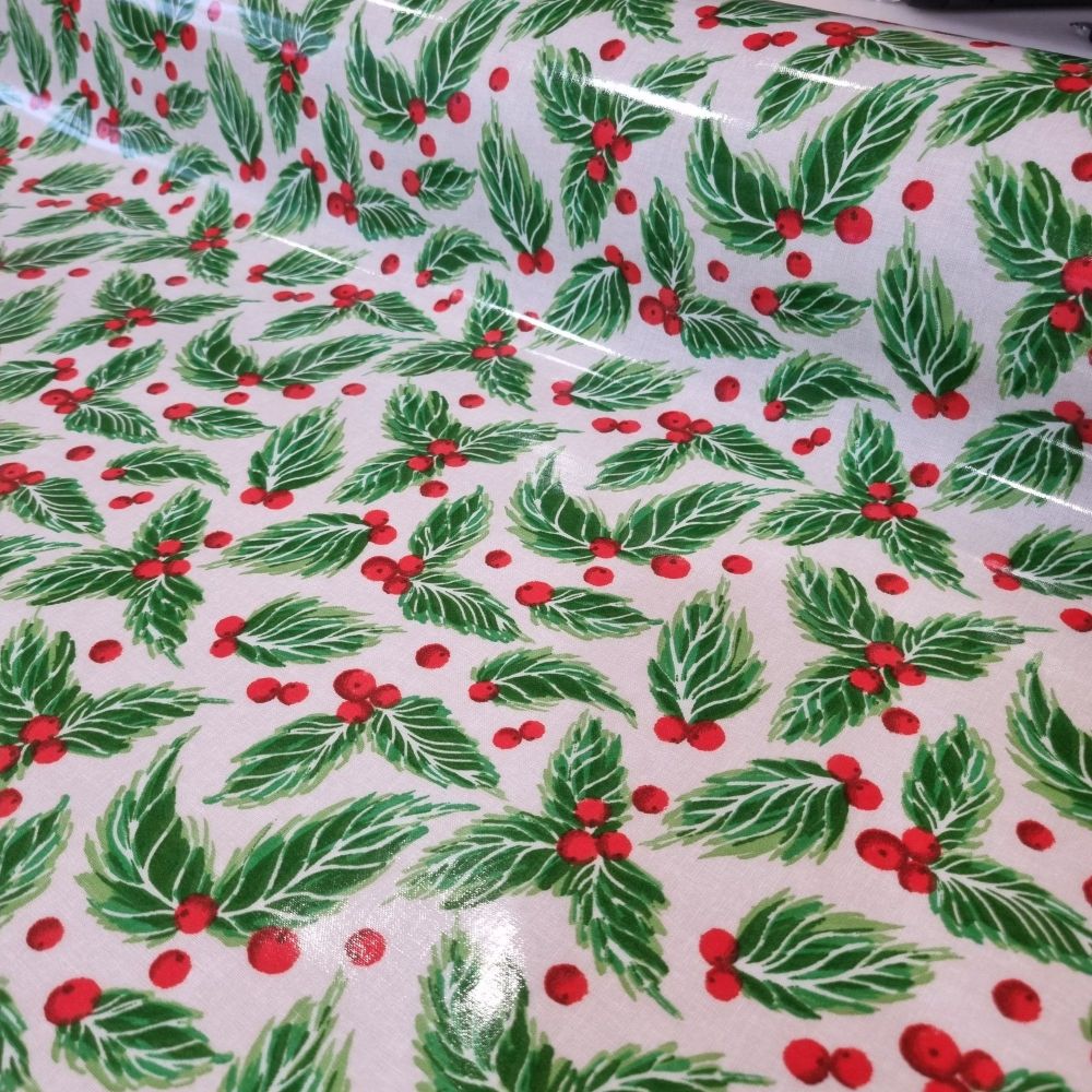 Christmas Oilcloth Holly