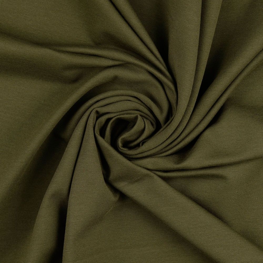French Terry Fabric Army Green 0835