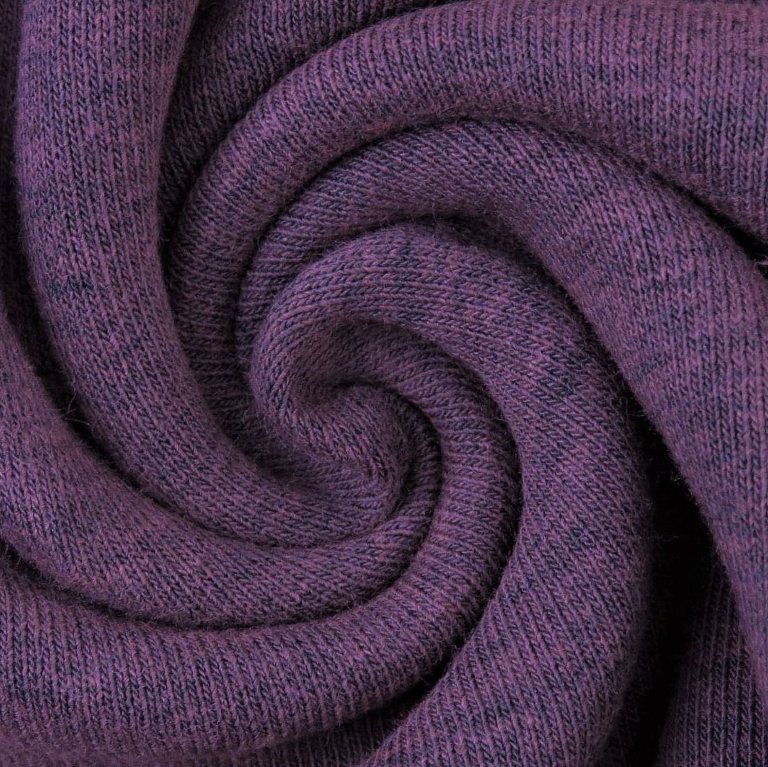 Sweatshirt Melange Fabric Fleece Backed Deep Purple