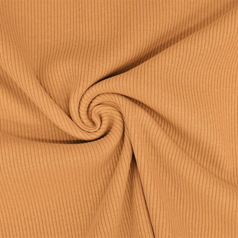 Ribbed Cotton Jersey Camel