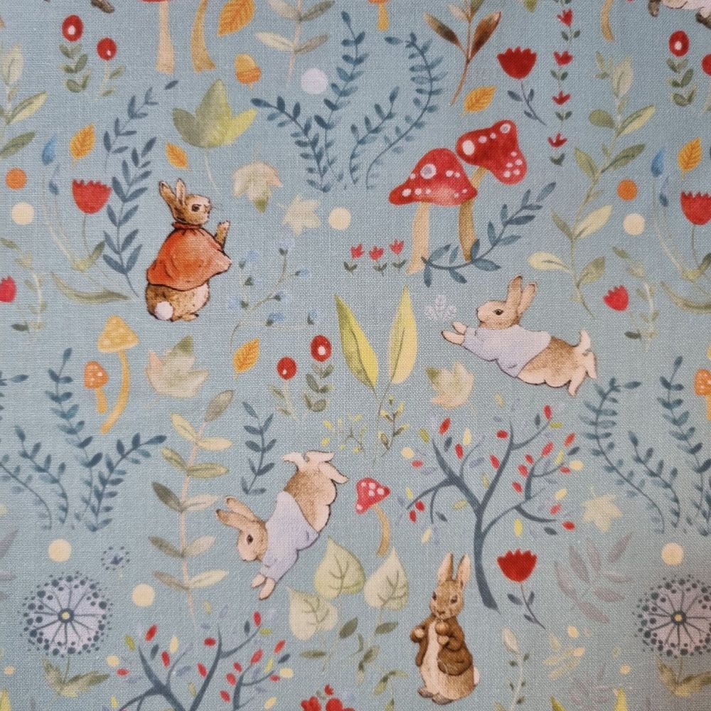 Peter Rabbit Cotton Fabric Among The Toadstools