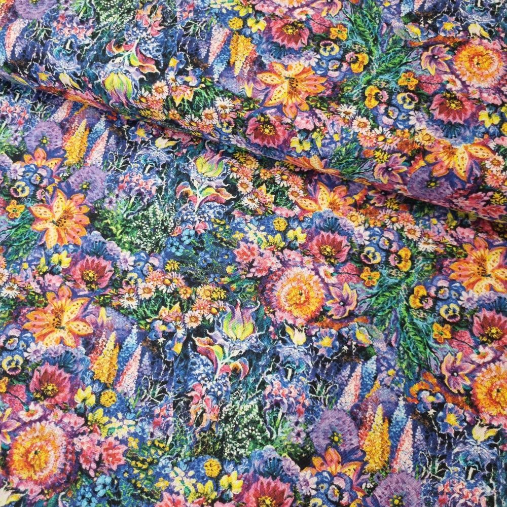 3 Wishes Cotton Fabric Astral Voyage Floral Fantasy
