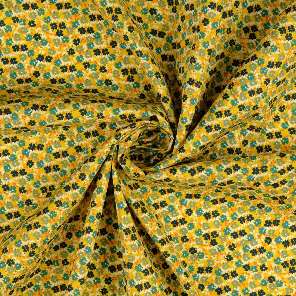 Cotton Fabric Dainty Florals Yellow