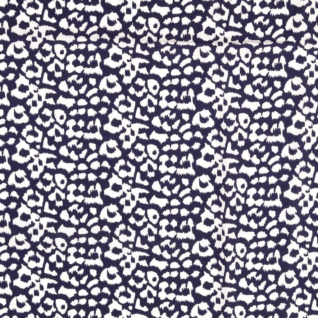 Viscose Fabric Leopard Print Navy