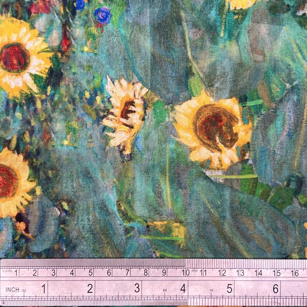 Outdoor Water Resistant Fabric Sunflowers