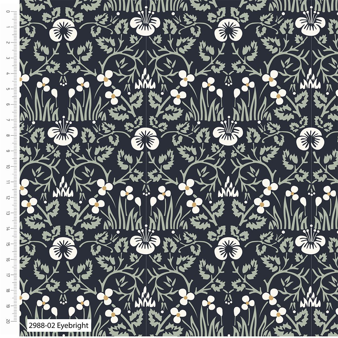 V&A William Morris Organic Cotton Fabric Natures Dream Eyebright
