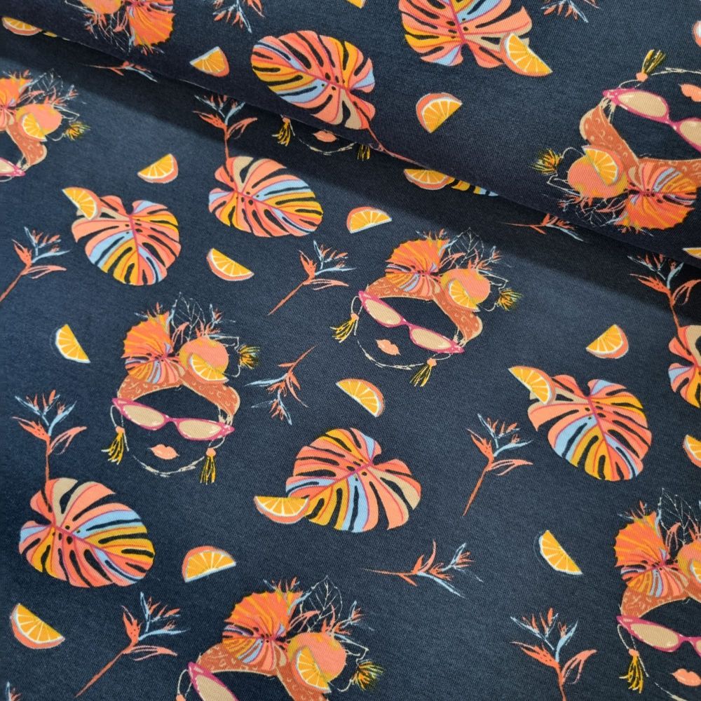 Cotton Jersey Fabric Tropical Vibes