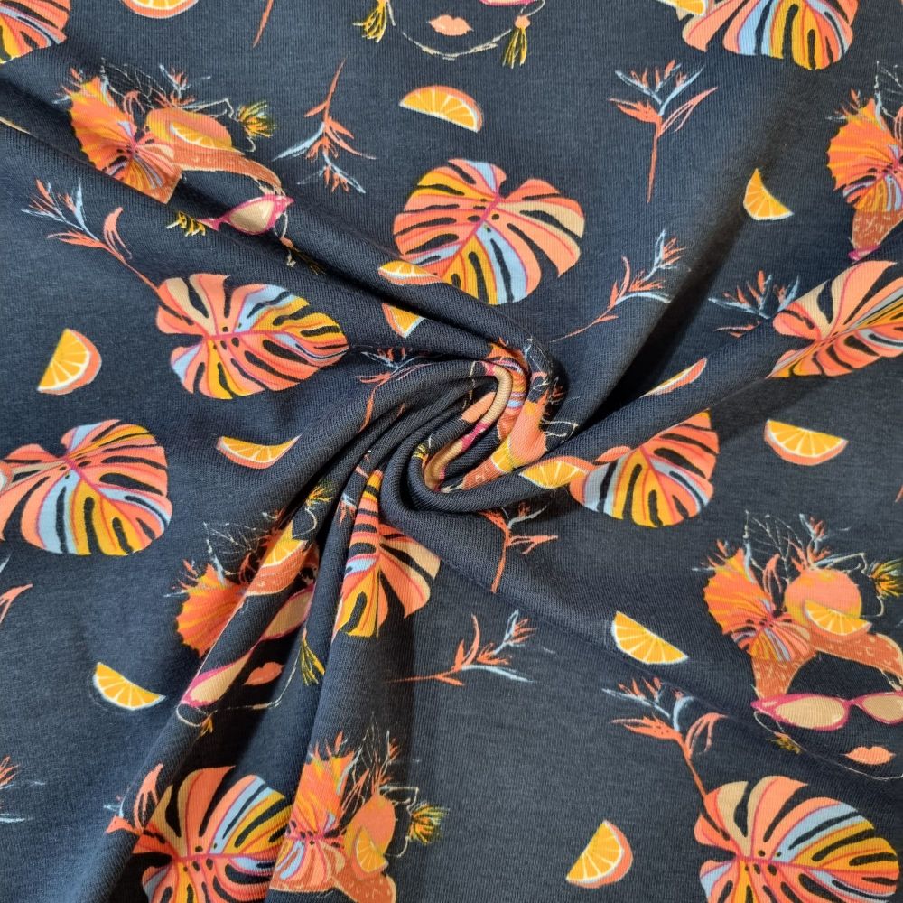 Cotton Jersey Fabric Tropical Vibes