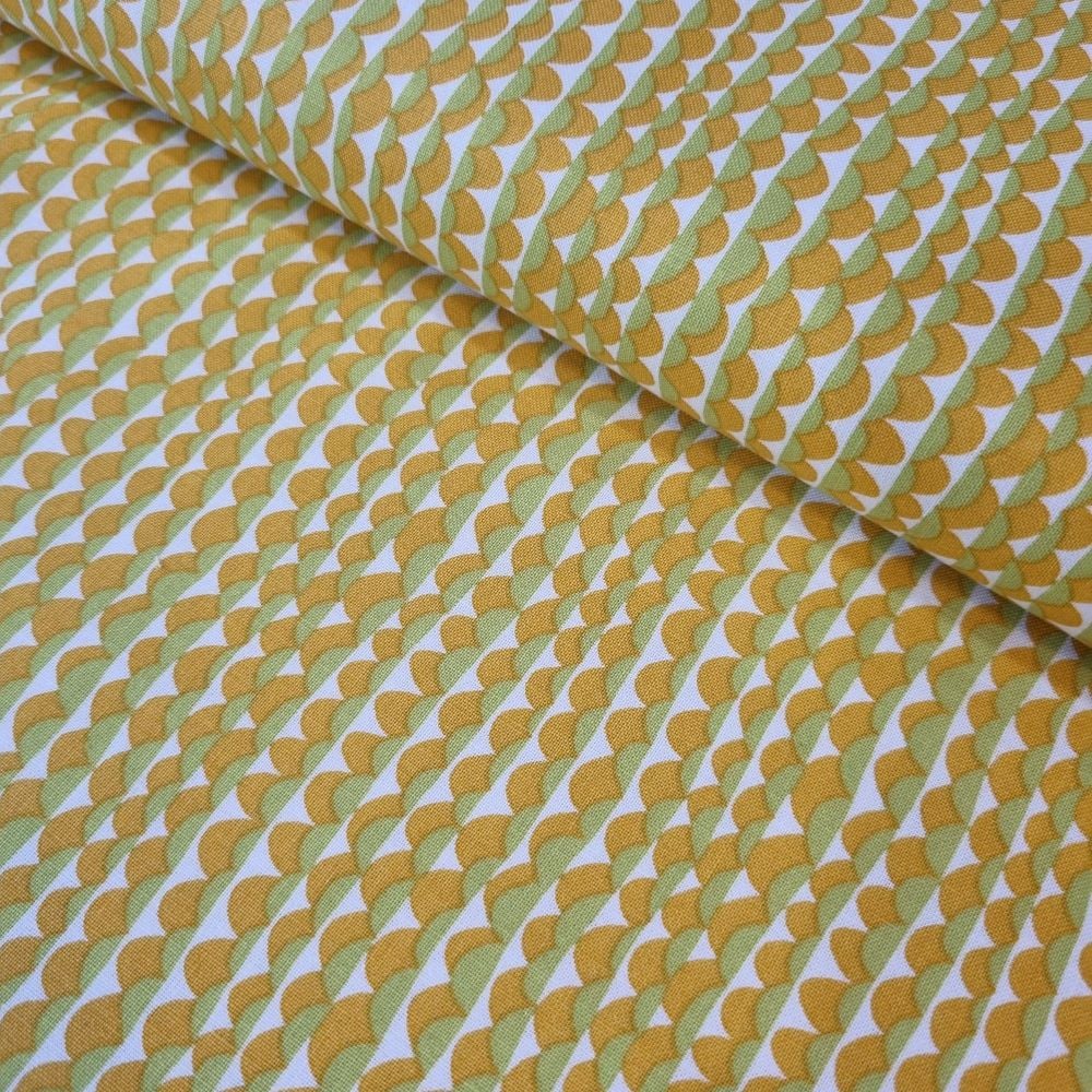 Sally Kelly Atlantis Cotton Fabric Ripple Mustard