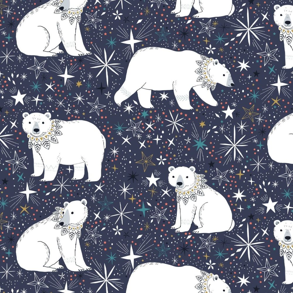 Dashwood Studio Cotton Fabric Arctic Bears Navy