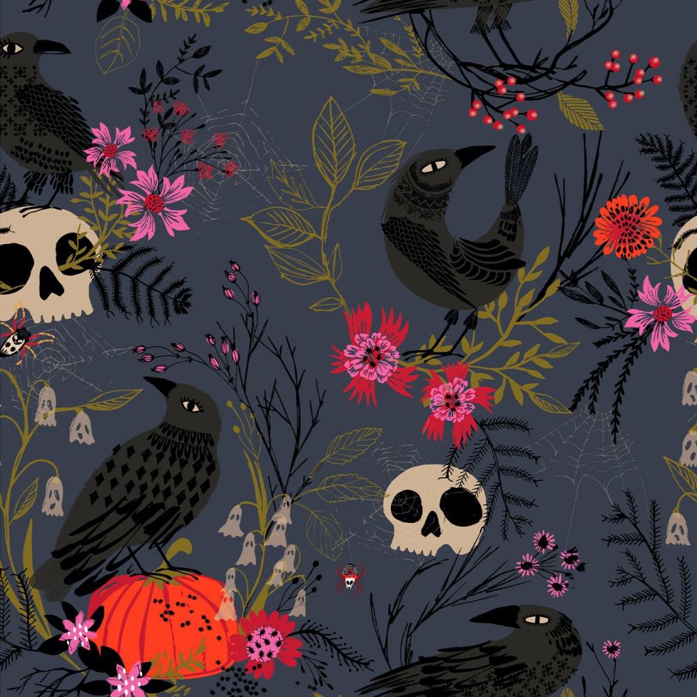 Dashwood Studio Cotton Fabric Forest Whispers Black Bird