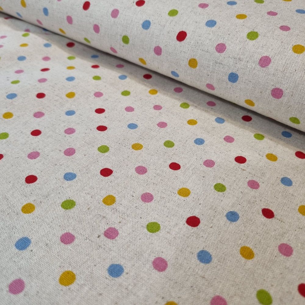 Cotton Canvas Fabric Polka Dots