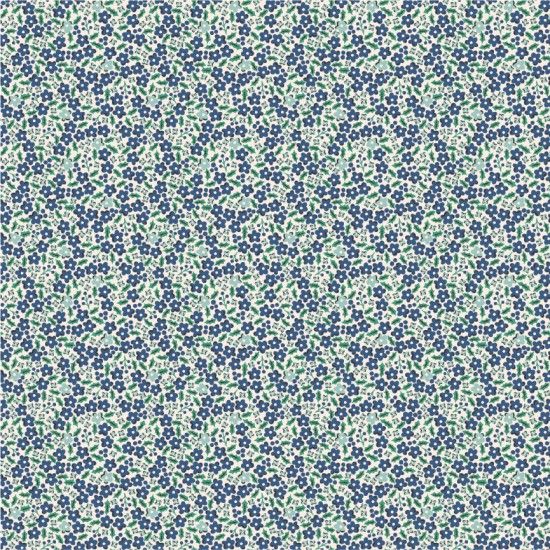 Elea lutz Oh What Fun Cotton Fabric Holly Flowers Blue