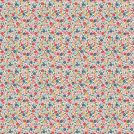 Elea Lutz Oh What Fun Cotton Fabric Holly Flowers Pink