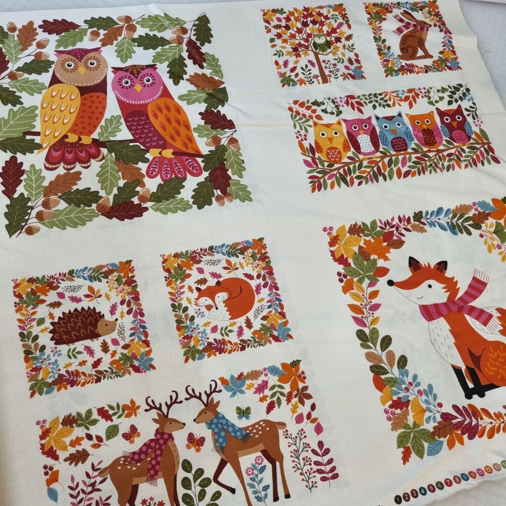 Makower Autumn Days Cotton Fabric Panel