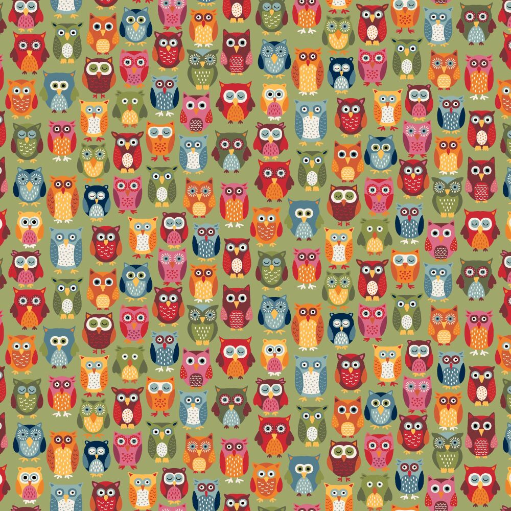 Makower Autumn Days Cotton Fabric Owls