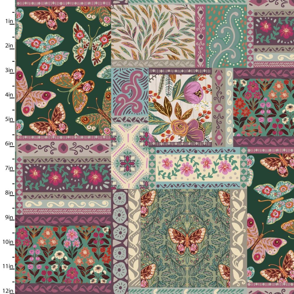3 Wishes Cotton Fabric Folk Flora Patchwork