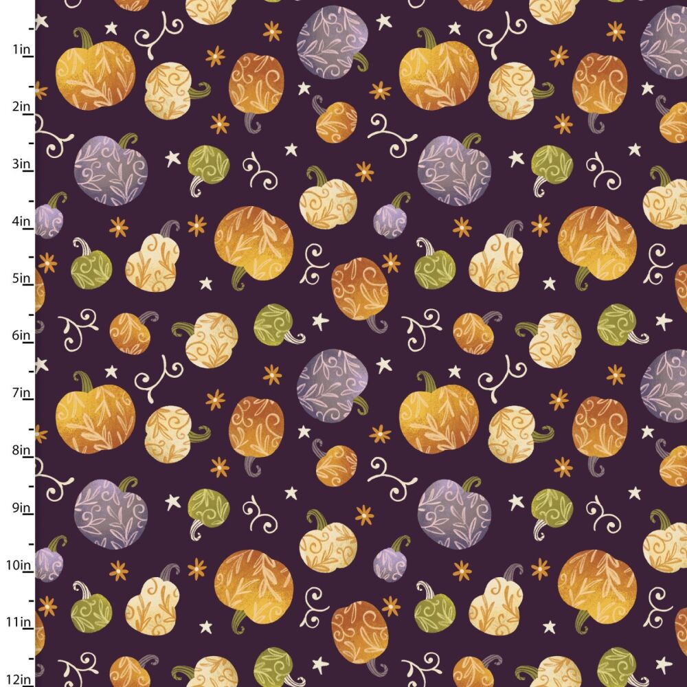3 Wishes To Cute To Spook Cotton Fabric Pumpkin Spice