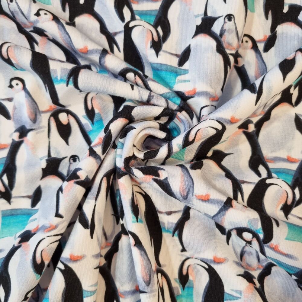 Cotton Jersey Fabric Penguins