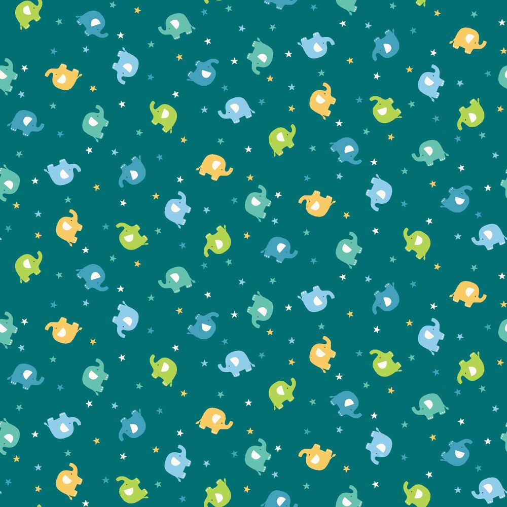 Makower Cotton Fabric In The Jungle Ellie Scatter Blue