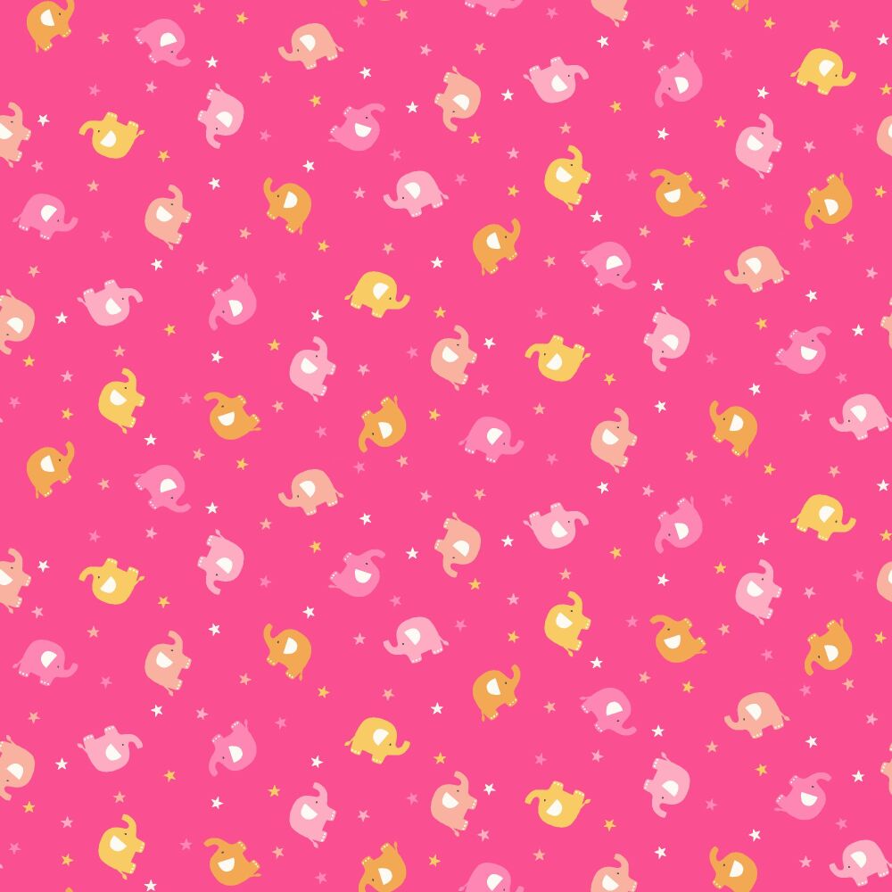 Makower Cotton Fabric In The Jungle Ellie Scatter Pink
