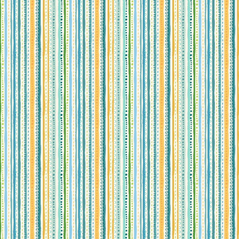 Makower Cotton Fabric In The Jungle Stripe Blue