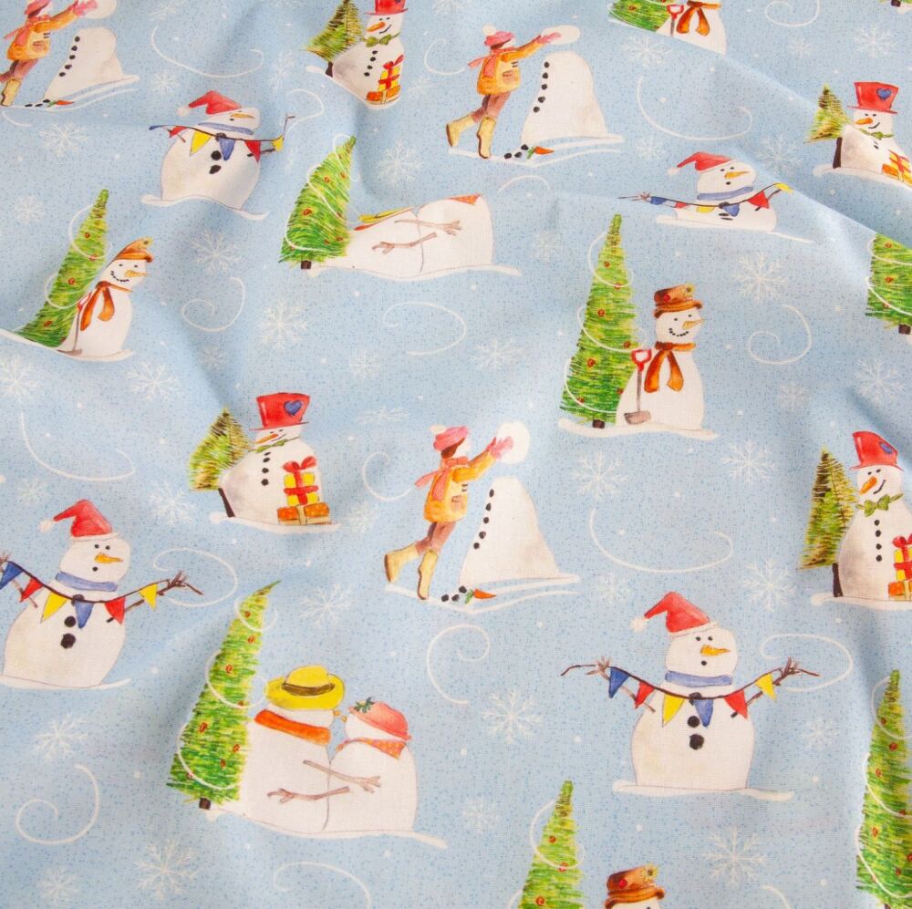 Debbie Shore Christmas Traditions Cotton Fabric Snowman