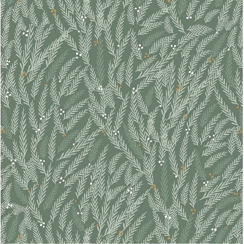 Victoria Louise Welcome Home Christmas Cotton Fabric Green Fern