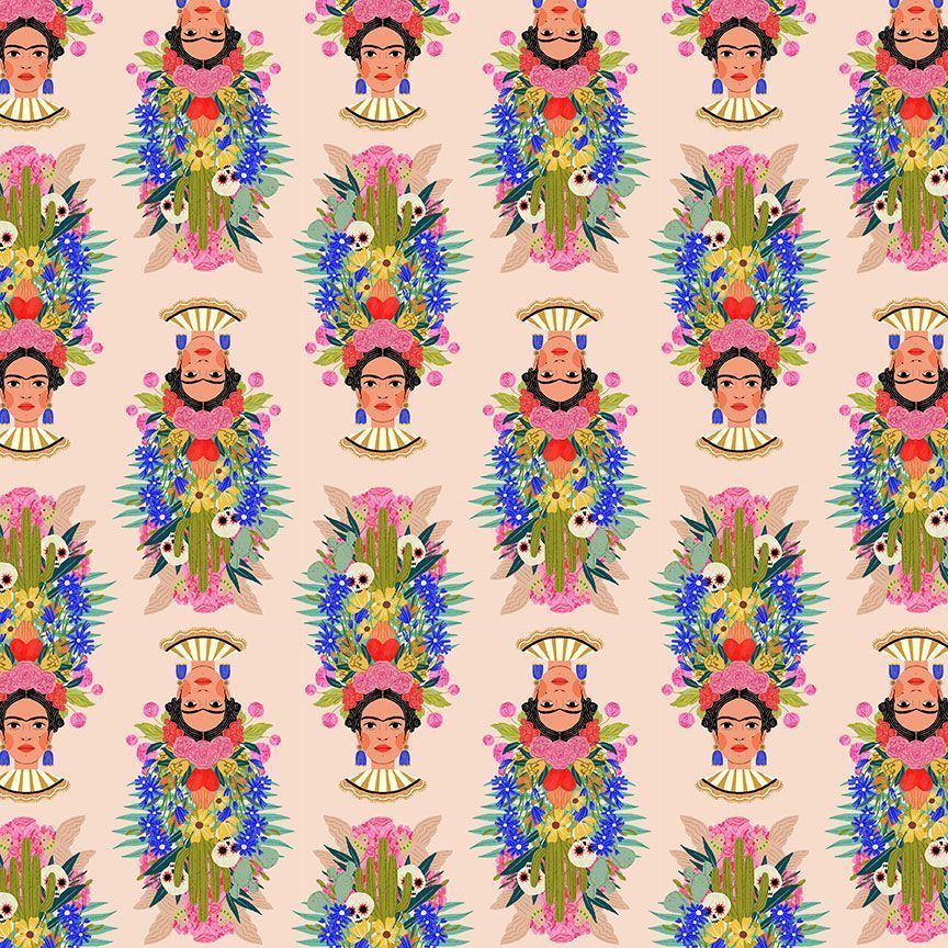Dear Stella Cotton Fabric Viva La Vida Frida Bust