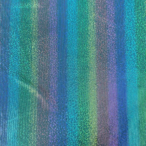 Jersey Dance Rainbow Foil Fabric Blues/ Purples