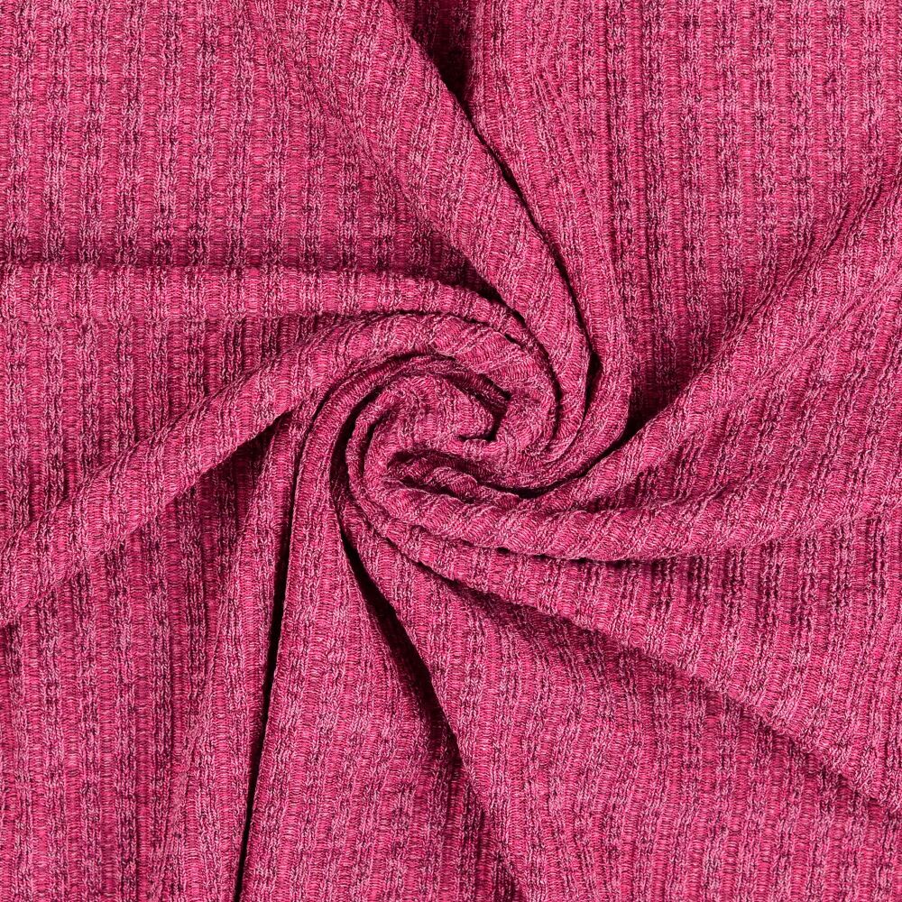 Ribbed Jersey Knit Melange Fabric Pink