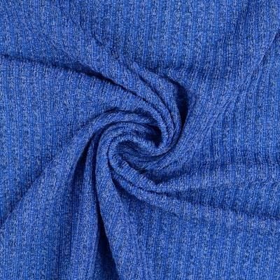 Ribbed Jersey Knit Melange Fabric  Royal Blue