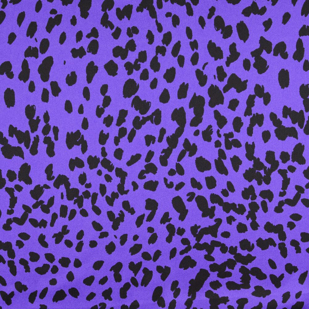 Silky Satin Polyester Fabric Spots Cadbury Purple