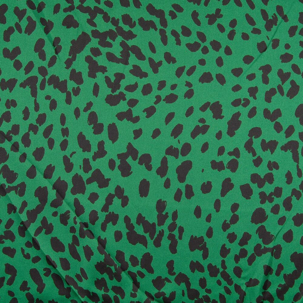 Silky Satin Polyester Fabric Spots Emerald