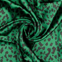 Silky Satin Polyester Fabric Spots Emerald