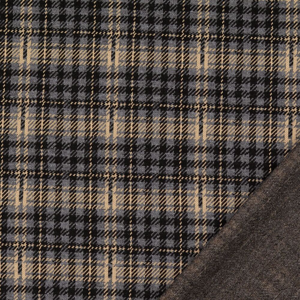 Jacquard Jersey Fabric Check Grey