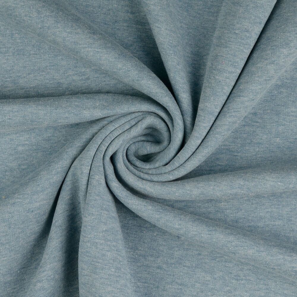 Sweatshirt Melange Fabric Teal Fleece Backed