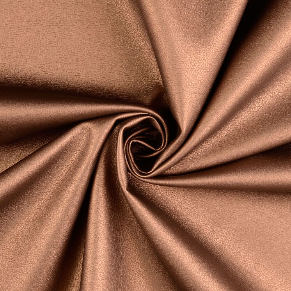Faux Leather Fabric Brown Shimmer