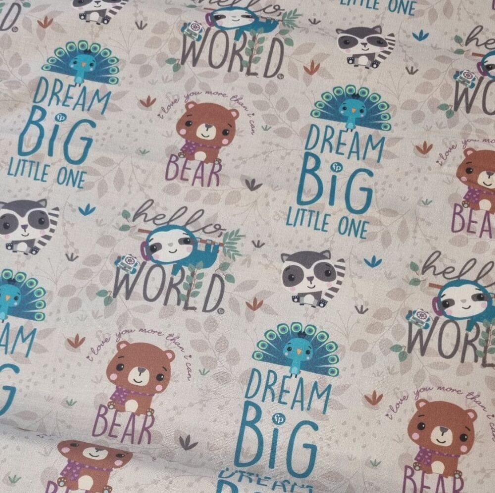 Fisher Price Cotton Fabric Forest Dream Big