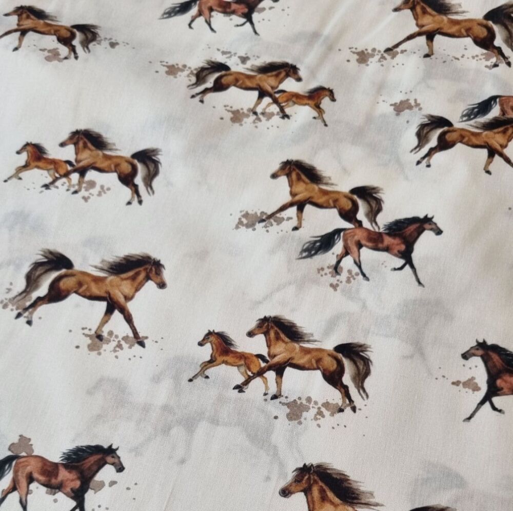 Cotton Fabric Horses